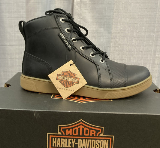 NEW HARLEY DAVIDSON D96260 SIZE 7 MEN'S BREMAN BLACK MOTORCYCLE SNEAKER BOOTS