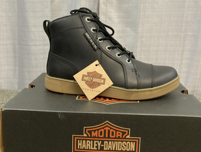 NEW HARLEY DAVIDSON D96260 SIZE 8 MEN'S BREMAN BLACK 4.5" SNEAKER BOOTS