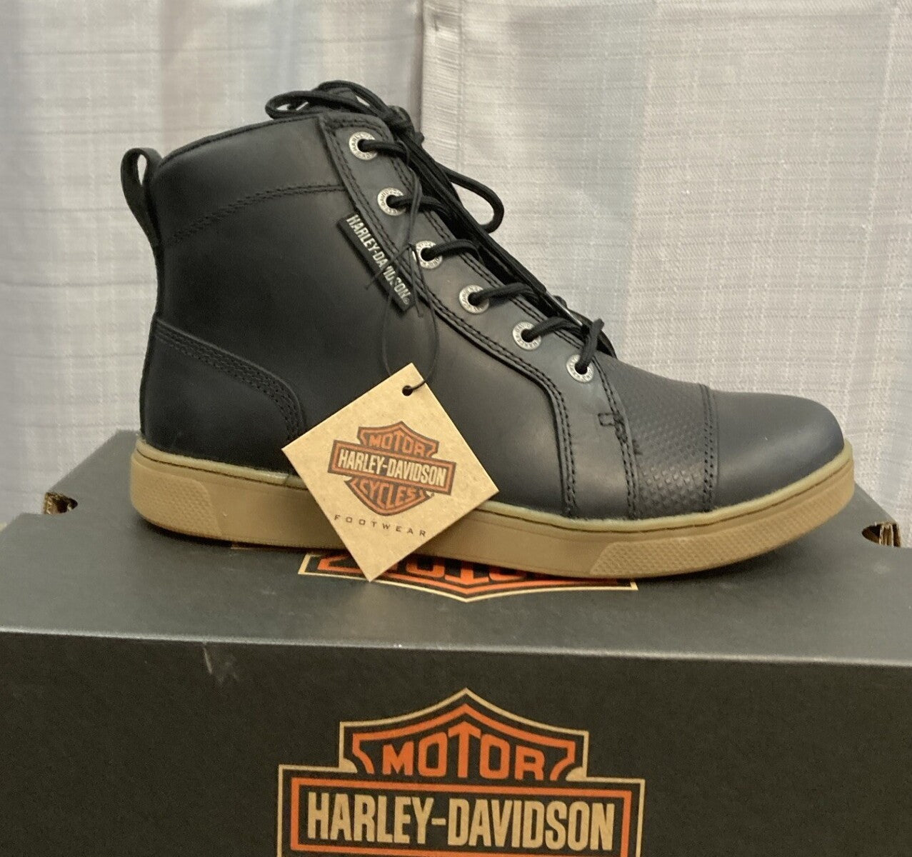 NEW GENUINE HARLEY DAVIDSON D96260 SIZE 12 MEN'S BREMAN BLACK 4.5" SNEAKER BOOTS