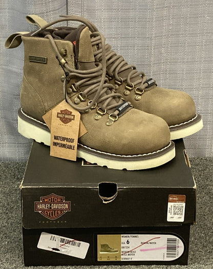 NEW GENUINE HARLEY DAVIDSON D87234 SIZE 6 Denway 4" Beige Women's Riding Boots