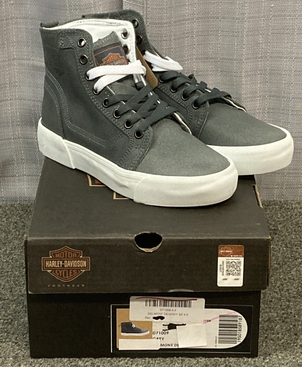 NEW GENUINE HARLEY DAVIDSON D71009 SIZE 6 Delmont DE Grey Sneakers
