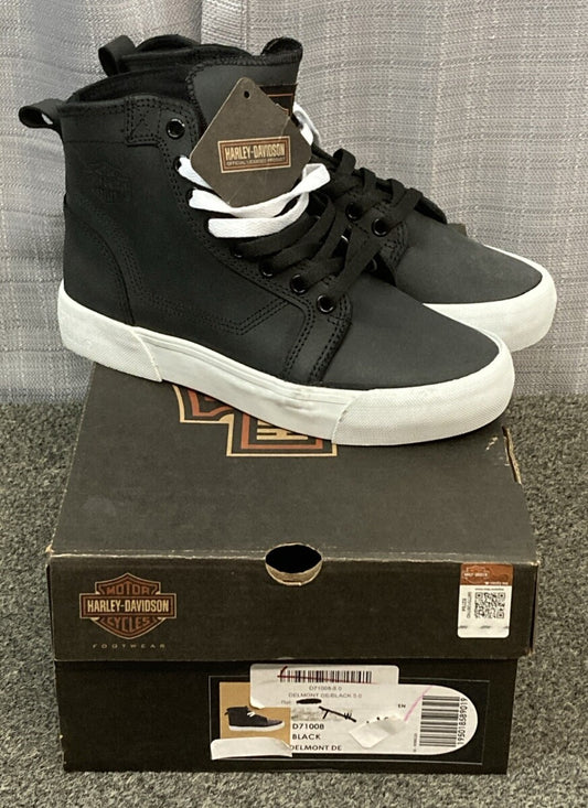 NEW GENUINE HARLEY DAVIDSON D71009 SIZE 4.5 Delmont DE Black Sneakers