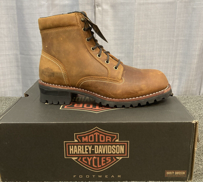 NEW GENUINE HARLEY DAVIDSON D96267 SIZE 9 BENTLER M 6" BROWN MOTORCYCLE BOOTS