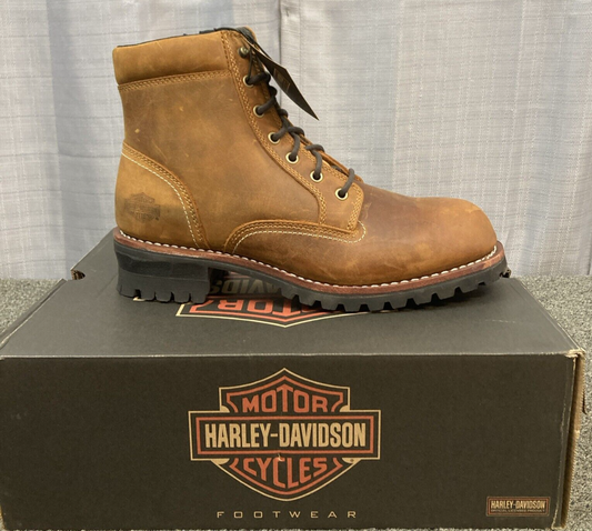 NEW GENUINE HARLEY DAVIDSON D96267 SIZE 9.5 BENTLER M 6" BROWN MOTORCYCLE BOOTS