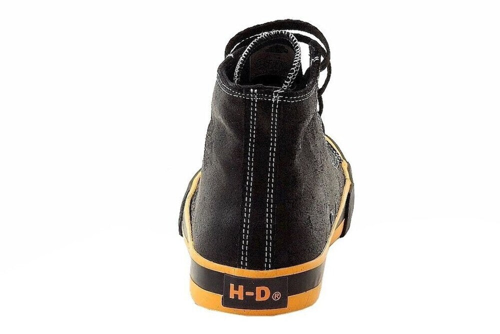 NEW HARLEY DAVIDSON D93816 SIZE 7 MEN'S NATHAN 4.25” BLACK ORANGE LEATHER HI-TOP
