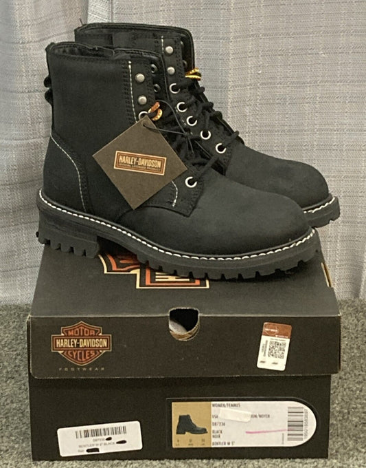 NEW HARLEY DAVIDSON D87236 SIZE 5 WOMEN'S BENTLER 5" BLACK MOTORCYCLE BOOTS