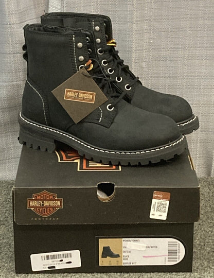 NEW HARLEY DAVIDSON D87236 SIZE 5.5 WOMEN'S BENTLER 5" BLACK MOTORCYCLE BOOTS