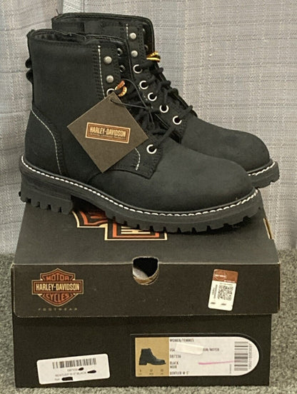 NEW HARLEY DAVIDSON D87236 SIZE 7.5 WOMEN'S BENTLER 5" BLACK MOTORCYCLE BOOTS
