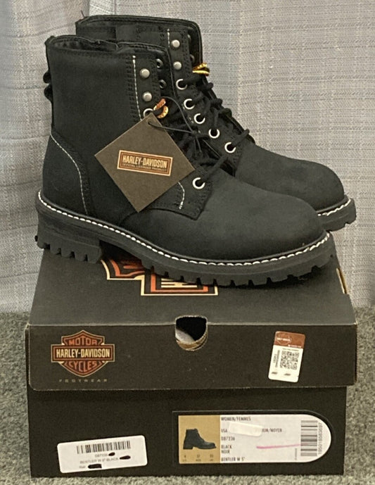 NEW HARLEY DAVIDSON D87236 SIZE 9.5 WOMEN'S BENTLER 5" BLACK MOTORCYCLE BOOTS