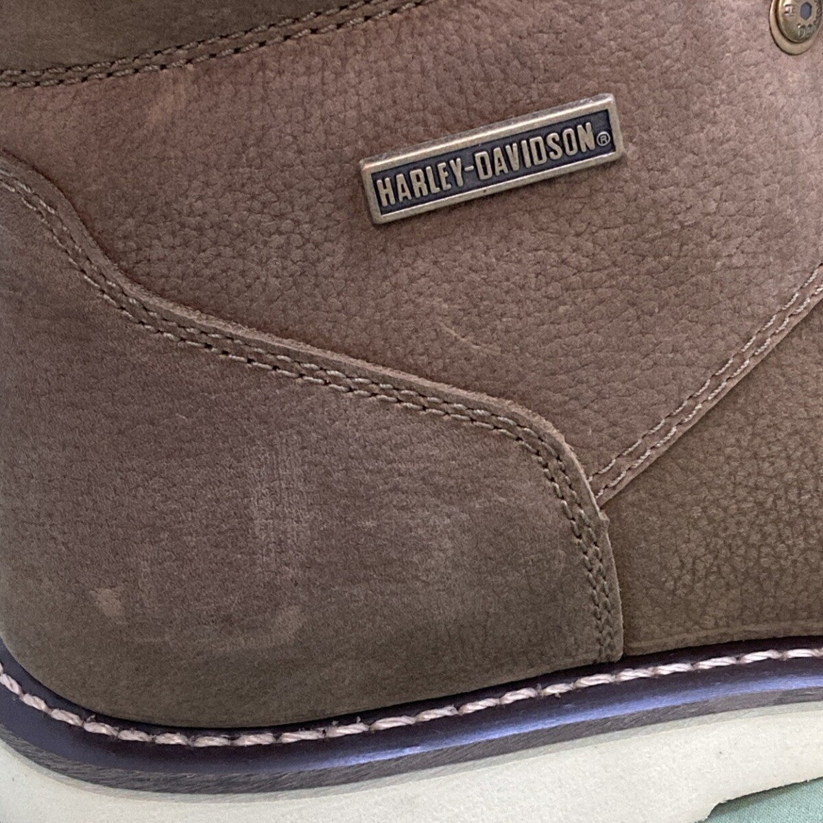 NEW HARLEY DAVIDSON D96249 SIZE 9 MEN'S DENWAY 5" BEIGE LEATHER RIDING BOOTS