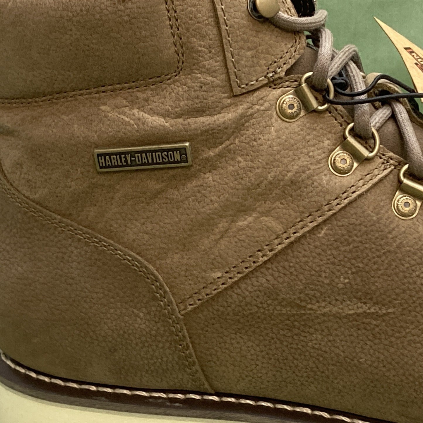 NEW HARLEY DAVIDSON D96249 SIZE 13 MEN'S DENWAY 5" BEIGE LEATHER RIDING BOOTS