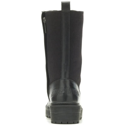 NEW HARLEY DAVIDSON D84779 SIZE 9.5 WOMEN'S VALENE 9" BLK LEATHER/CANVAS BOOTS