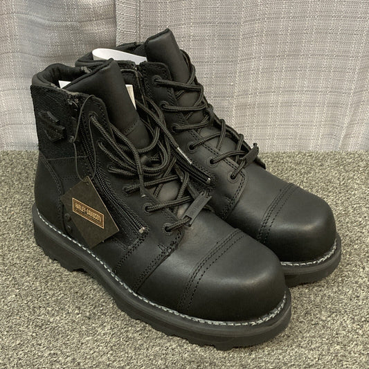 NEW HARLEY DAVIDSON D93681 SIZE 8 MEN'S BONHAM SAFETY TOE BLK MOTORCYCLE BOOTS