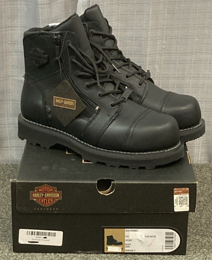 NEW HARLEY DAVIDSON D93681 SIZE 8.5 MEN'S BONHAM SAFETY TOE BLK MOTORCYCLE BOOTS
