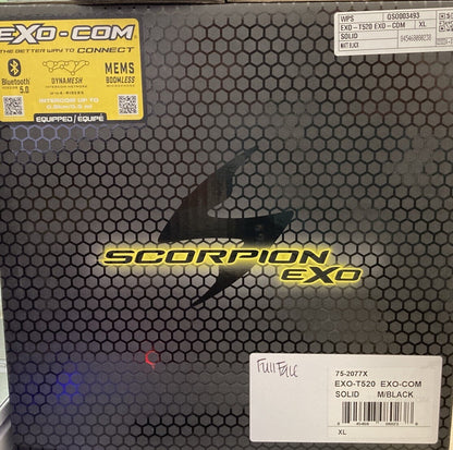 NEW SCORPION EXO 75-2077X EXO-Com Full Face Helmet Matte Black XL EXO-T520