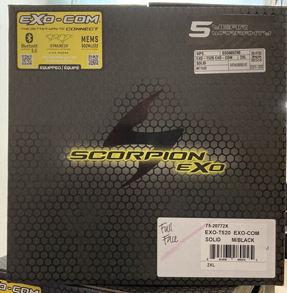 NEW SCORPION EXO 75-20772X EXO-T520 SOLID W/ EXO-COM KIT 2XL