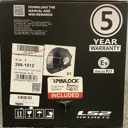NEW LS2 399-1012 SM Valiant Solid Modular Adult Street Helmet