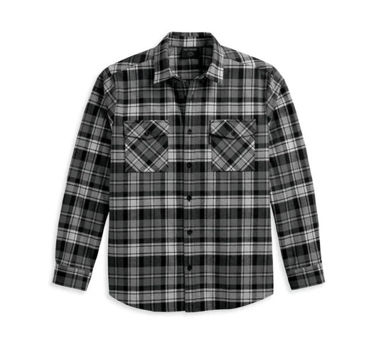 NEW GENUINE HARLEY DAVIDSON 96360-23VM/022L WOVEN BLACK PLAID LARGE