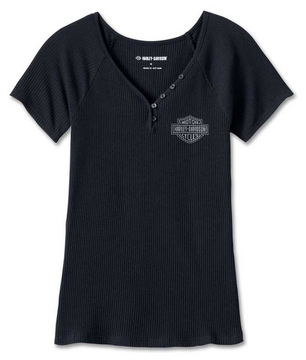 NEW GENUINE HARLEY DAVIDSON 96700-23VW MED Women's Creed Club Tee Knit Black