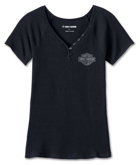 NEW GENUINE HARLEY DAVIDSON 96700-23VW MED Women's Creed Club Tee Knit Black