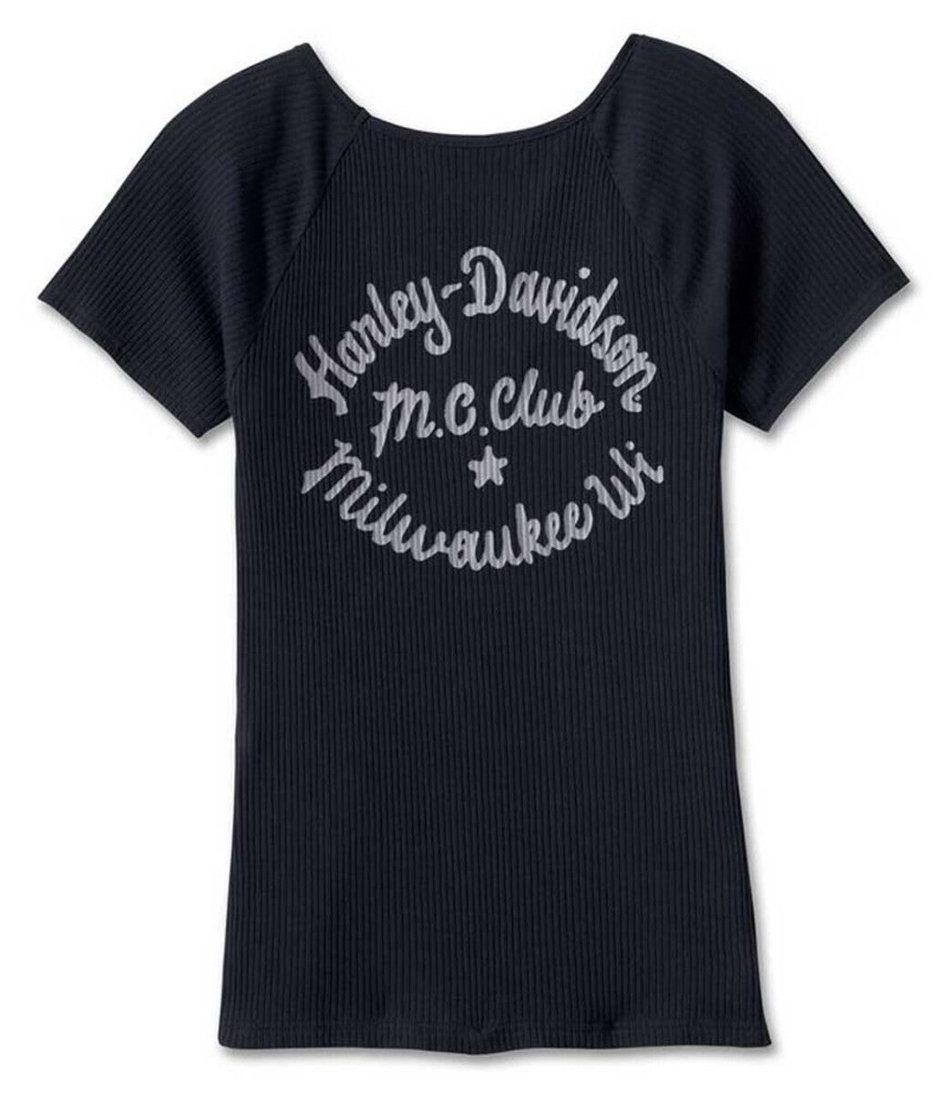 NEW GENUINE HARLEY DAVIDSON 96700-23VW MED Women's Creed Club Tee Knit Black