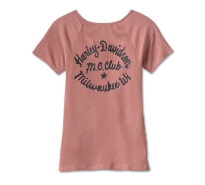 NEW GENUINE HARLEY DAVIDSON 96702-23VW XS Women's Creed Club Tee Knit PINK