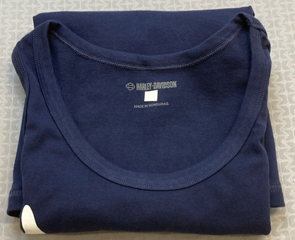 NEW GENUINE HARLEY DAVIDSON 96477-22VW WOMEN'S 3W TANK KNIT WWP BLUE