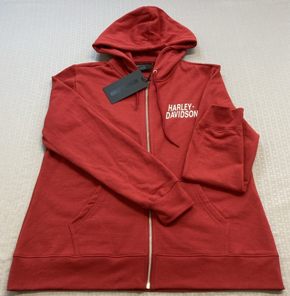 NEW GENUINE HARLEY DAVIDSON 96604-22VW WOMEN'S XLARGE HOODIE KNIT RED