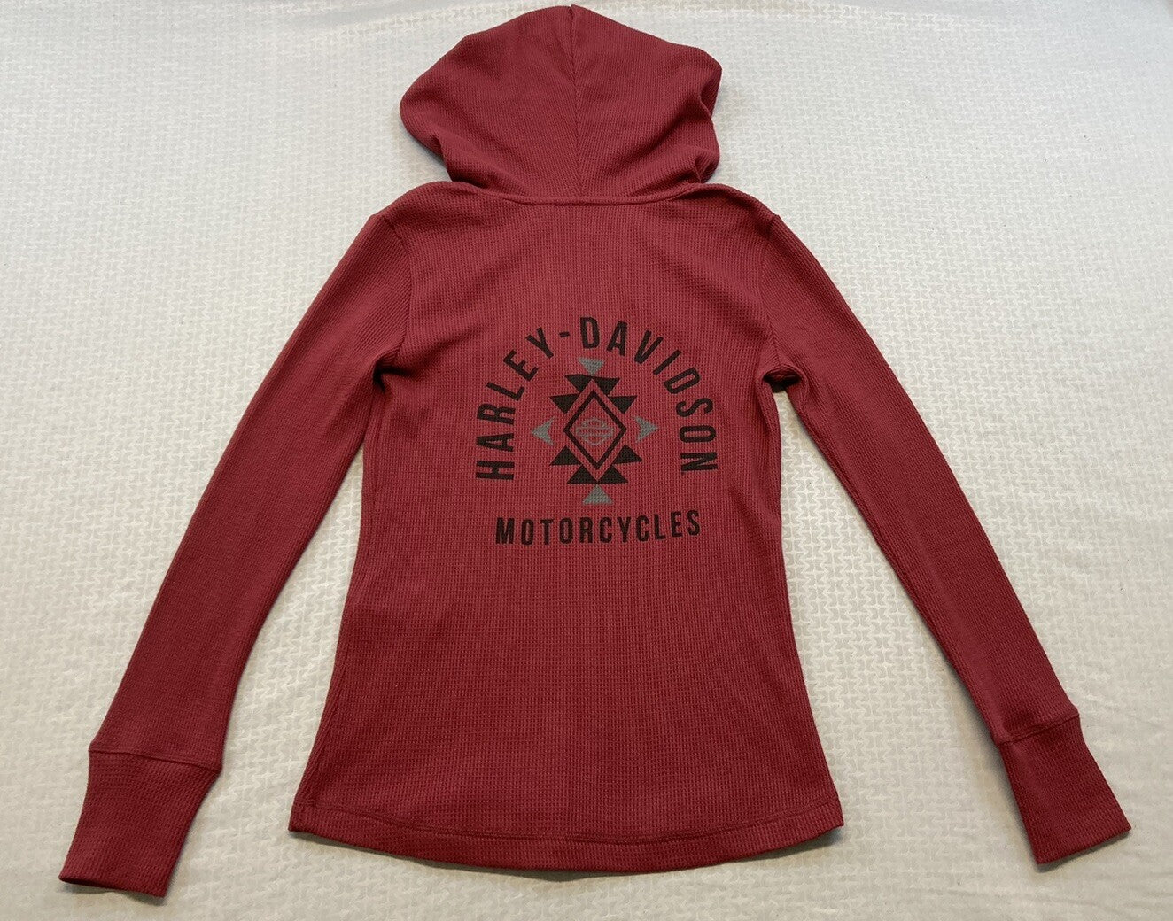 NEW GENUINE HARLEY DAVIDSON 96257-23VW XS Bohemian Hooded Thermal Knit RED