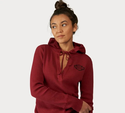 NEW GENUINE HARLEY DAVIDSON 96257-23VW XS Bohemian Hooded Thermal Knit RED