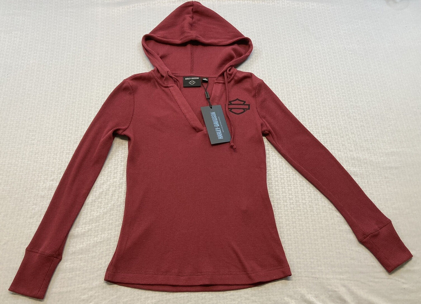 NEW GENUINE HARLEY DAVIDSON 96257-23VW XS Bohemian Hooded Thermal Knit RED