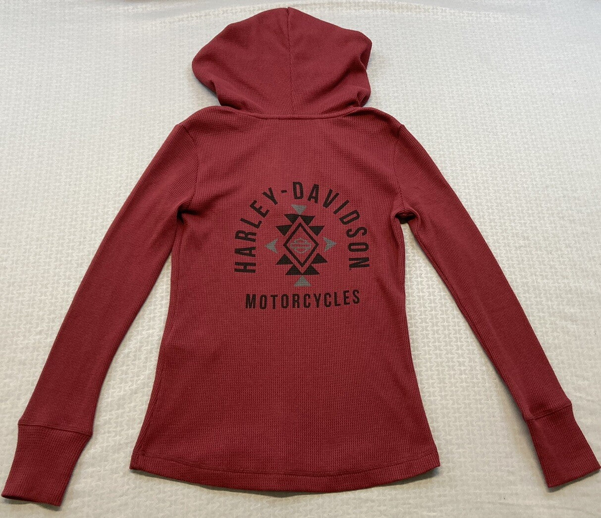 NEW GENUINE HARLEY DAVIDSON 96257-23VW SM Bohemian Hooded Thermal Knit RED