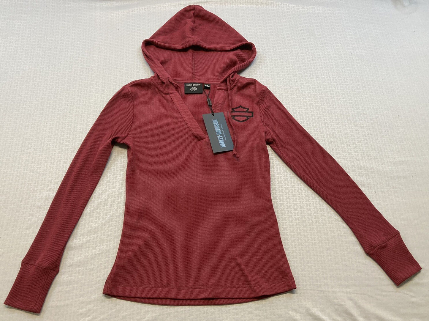 NEW GENUINE HARLEY DAVIDSON 96257-23VW SM Bohemian Hooded Thermal Knit RED