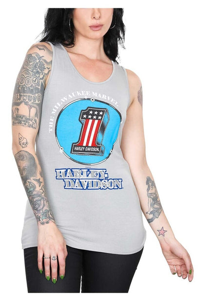 NEW GENUINE HARLEY DAVIDSON HT4715BEI WOMEN'S SMALL MILWAUKEE MARVEL S/L SCP NCK