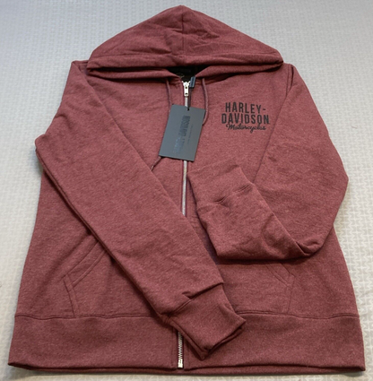 NEW GENUINE HARLEY DAVIDSON 96187-23VW WOMEN'S LARGE HOODIE KNIT RED HEATHER