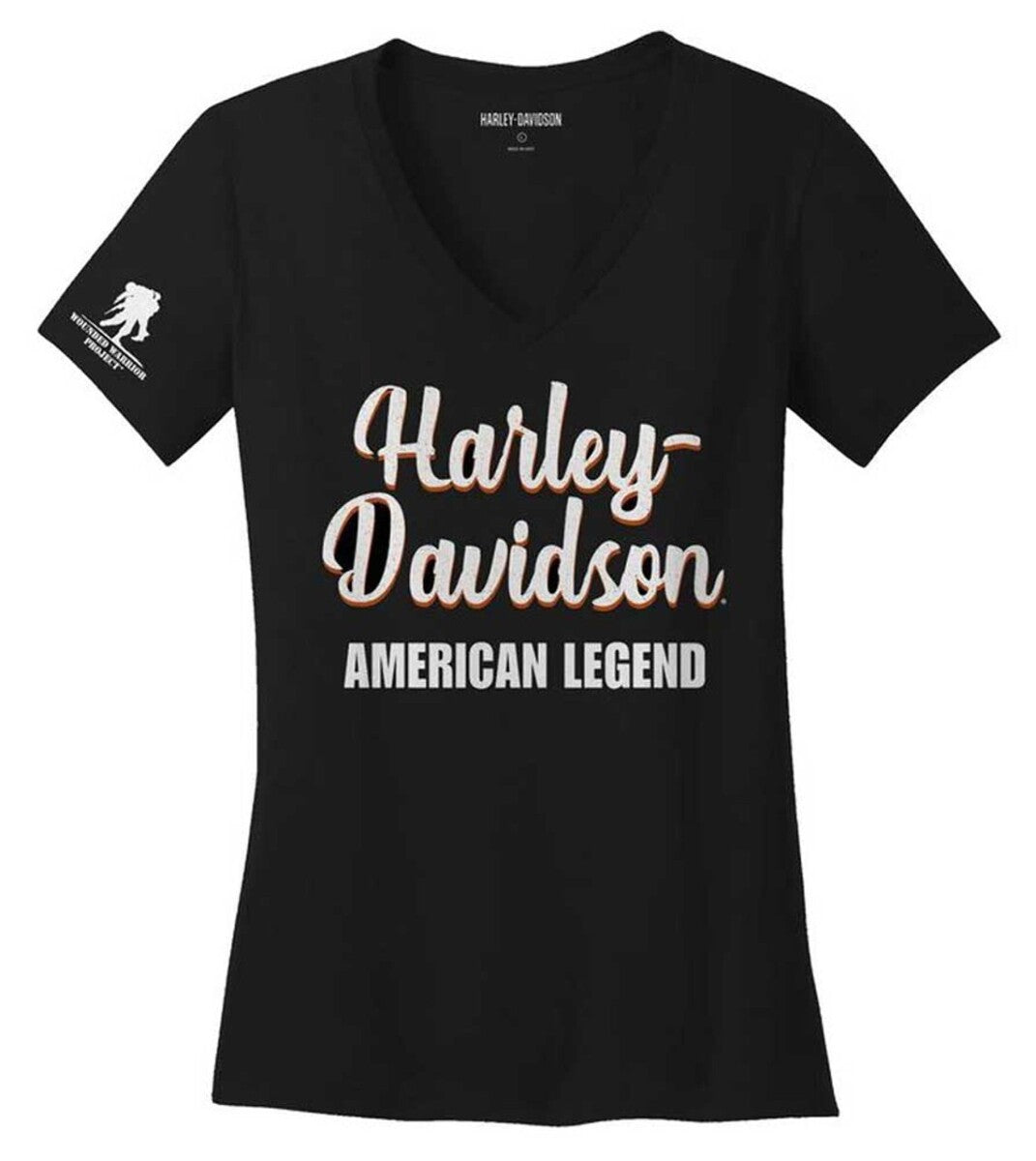 NEW GENUINE HARLEY DAVIDSON 96196-23VW WOMEN'S XSMALL TEE KNIT WWP BLACK