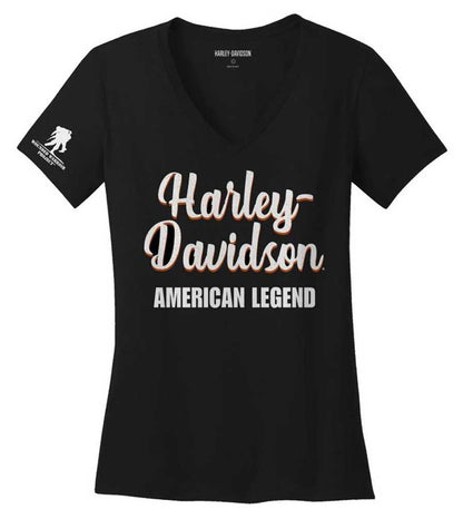 NEW GENUINE HARLEY DAVIDSON 96196-23VW WOMEN'S LARGE TEE KNIT WWP BLACK
