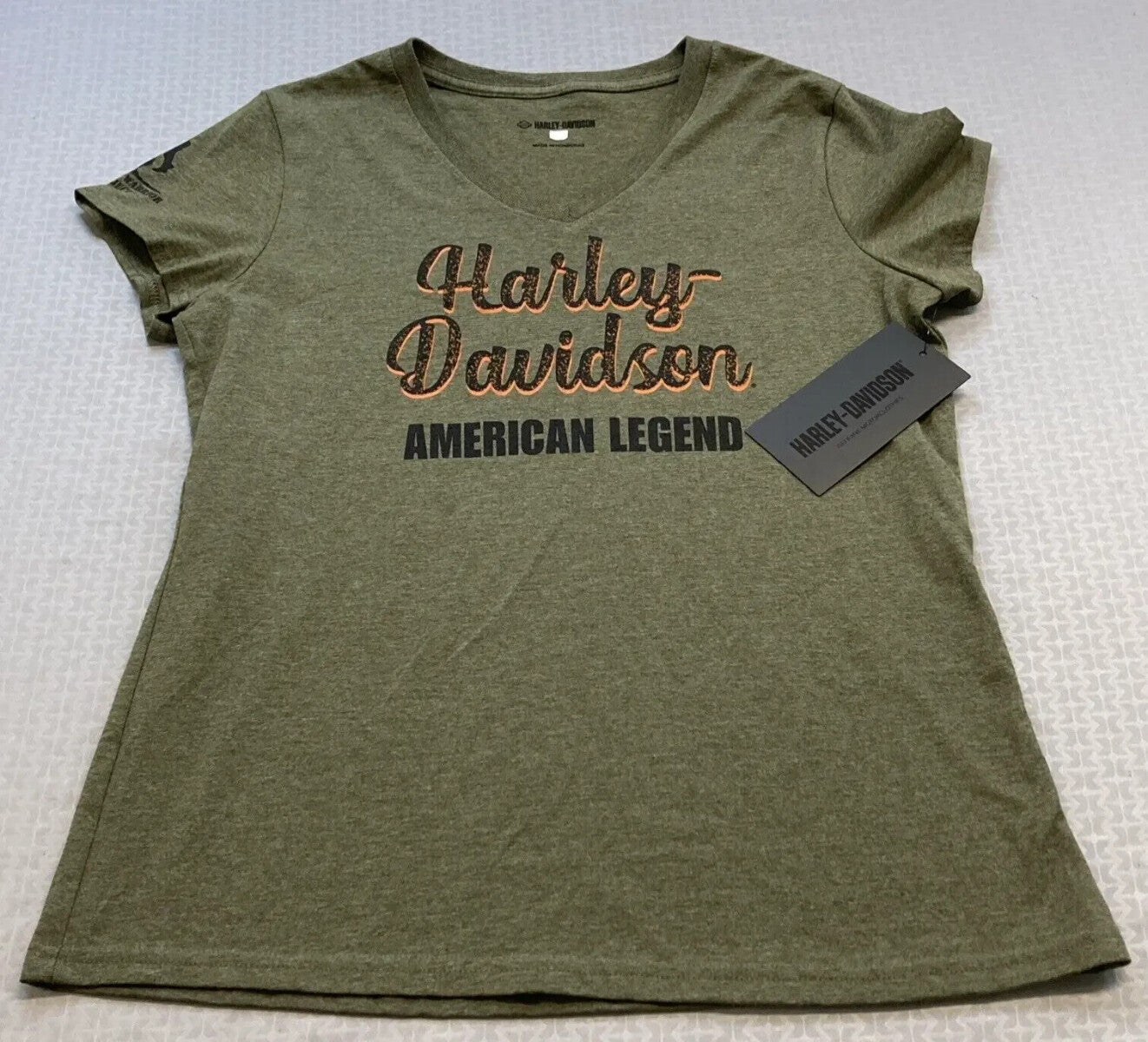 NEW GENUINE HARLEY DAVIDSON 96198-23VW WOMEN'S XLARGE TEE KNIT WWP GREEN HEATHER