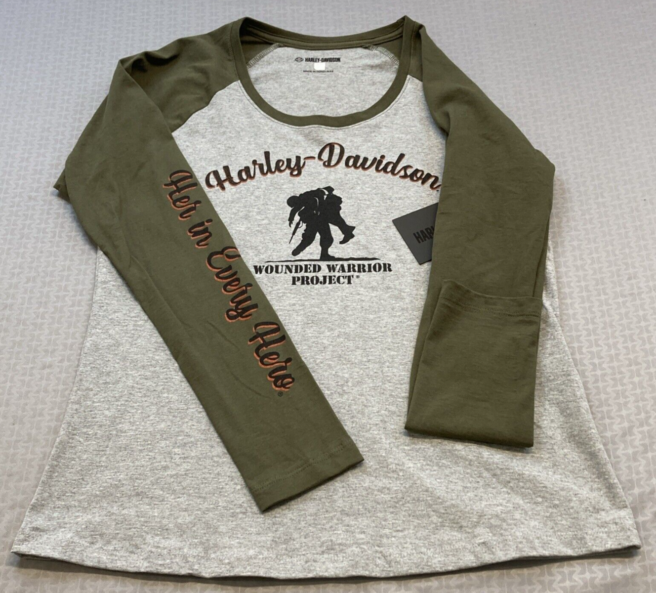 NEW GENUINE HARLEY DAVIDSON 96200-23VW  SMALL TEE KNIT WWP GREEN COLORBLOCK