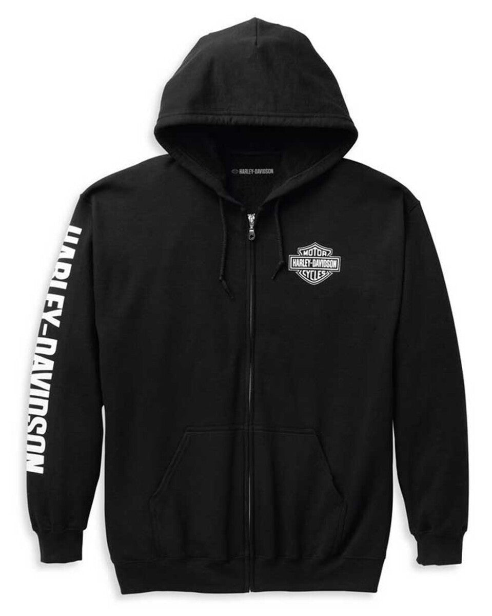 NEW GENUINE HARLEY DAVIDSON 96301-22VM MEN'S LARGE HOODIE KNIT WWP BLACK ZIP UP