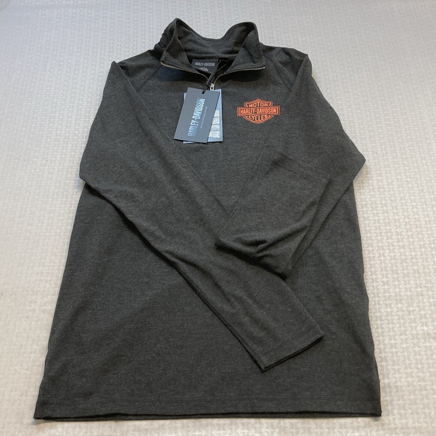NEW GENUINE HARLEY DAVIDSON 96320-22VM MEN'S SMALL TEE KNIT HEATHER GREY LS