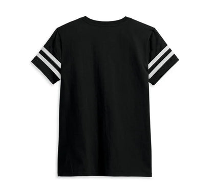 NEW GENUINE HARLEY DAVIDSON 96434-23VW Women's Forever Sleeve Striped Tee MEDIUM