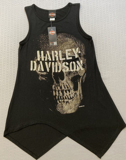 NEW GENUINE HARLEY DAVIDSON HT4641BLK XS WOMEN'S DEFACE SKULL SCOOP NECK TANKTOP