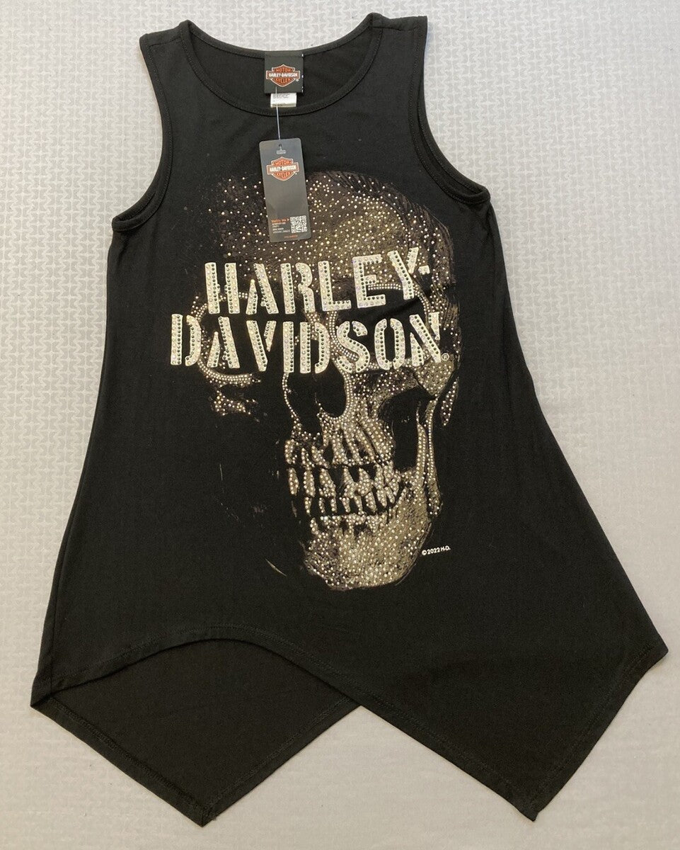 NEW GENUINE HARLEY DAVIDSON HT4641BLK SMALL WOMEN'S DEFACE SKULL TANK