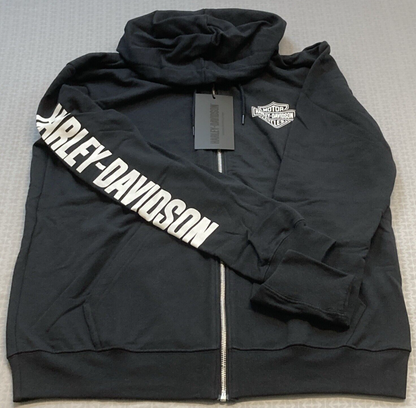 NEW GENUINE HARLEY DAVIDSON 96301-22VM MEN'S 3X HOODIE KNIT WWP BLACK ZIP UP