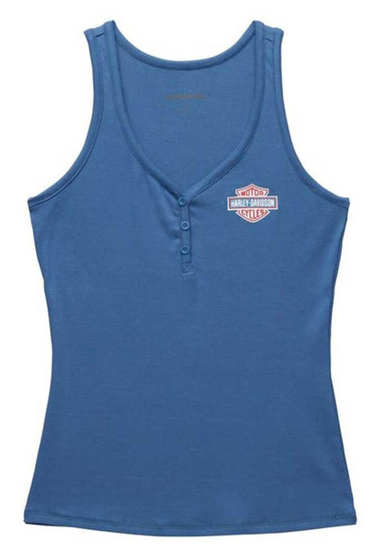 NEW GENUINE HARLEY DAVIDSON 96655-22VW SMALL TANK KNIT BLUE United Henley