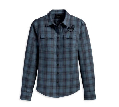 NEW GENUINE HARLEY DAVIDSON 96480-23VW SMALL SHIRT BLUE PLAID Enchanted