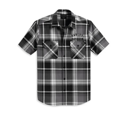 NEW GENUINE HARLEY DAVIDSON 96159-23VM MEN'S MED SHIRT WOVEN NEUTRAL PLAID