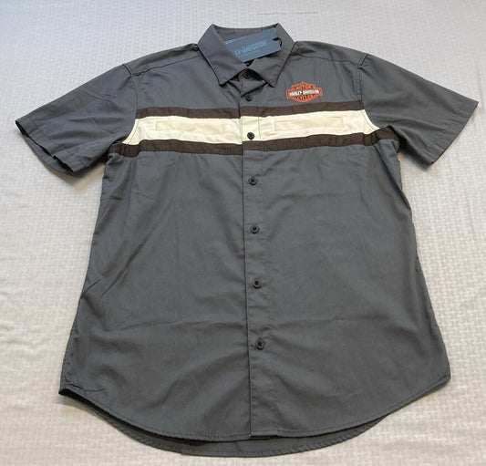 NEW GENUINE HARLEY DAVIDSON 96158-23VM MEN'S MED SHIRT WOVEN DARK GREY