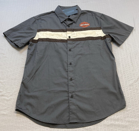 NEW GENUINE HARLEY DAVIDSON 96158-23VM MEN'S 4XL SHIRT WOVEN DARK GREY